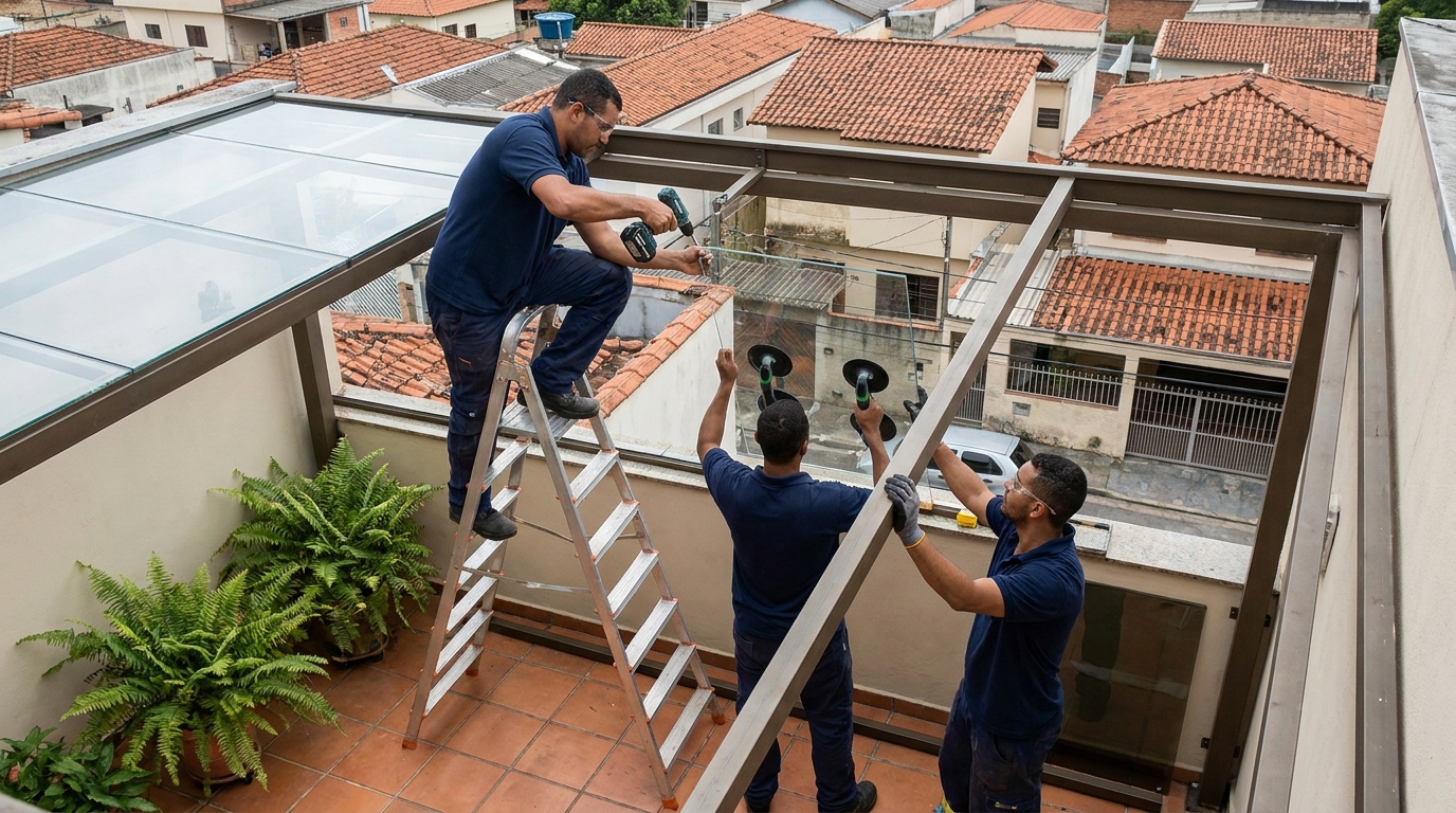 Cobertura de Vidro no Jardim Sofia, Joinville‑SC