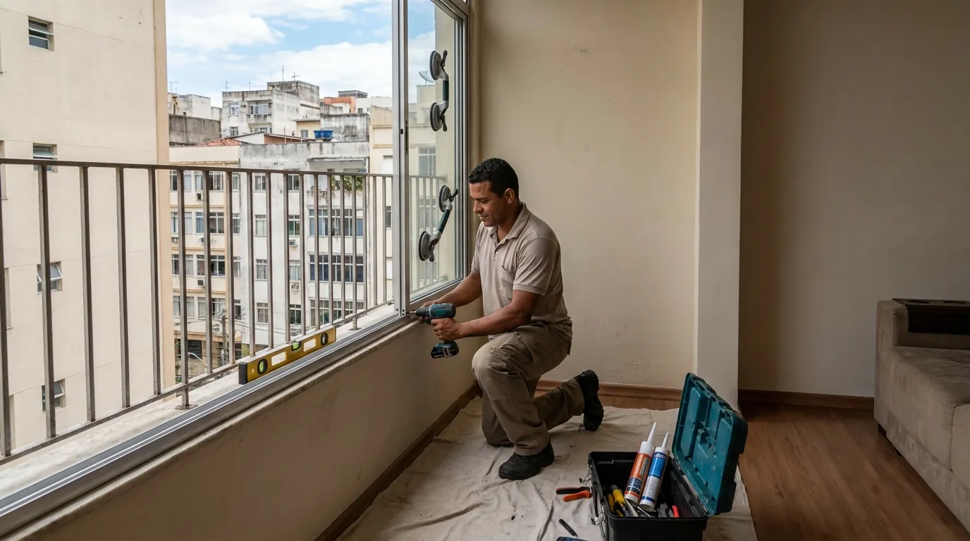 Sacada de Vidro para Apartamento em Joinville‑SC